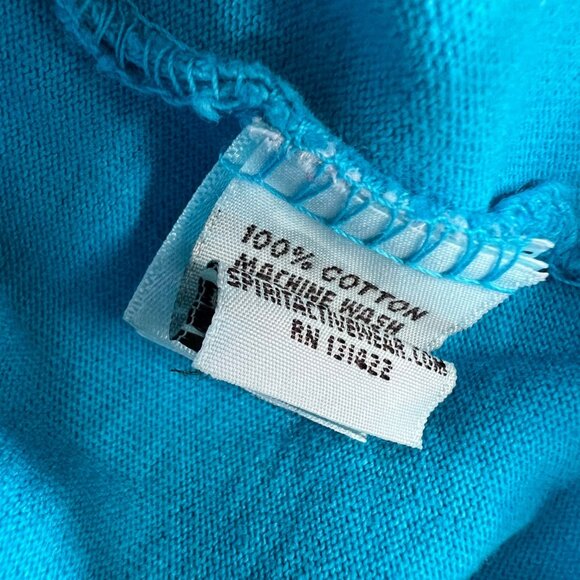 Spirit Jersey Clarke University T Shirt XS Adult Dubuque IA Blue Spellout Loose - Picture 7 of 7